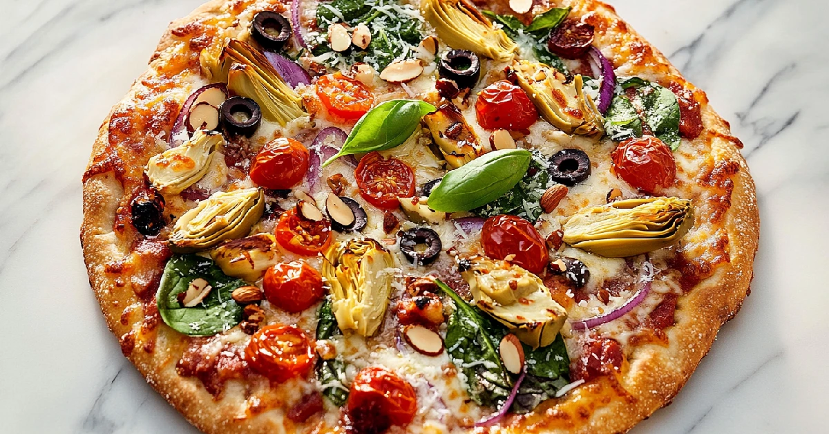 Vegetarian Pizza with Colorful Toppings